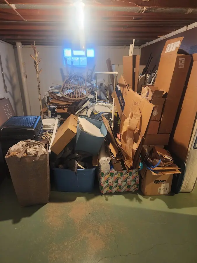 Roll-off dumpster container at job site for 15 Yard Dumpster Rental in Union